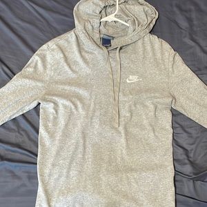 Nike Gray Men's Jersey Pullover Hoodie - S